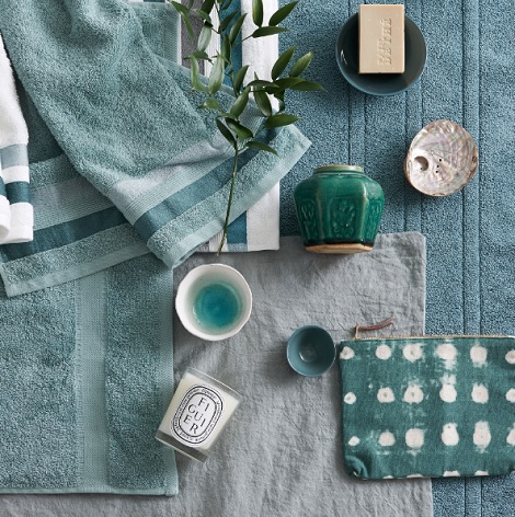 Handdoek Prestige Border streep, Uni kleur,actieprijs,green